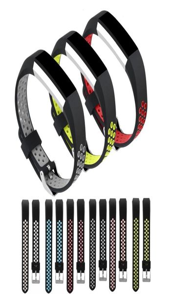 Bracelet de sport bicolore pour Fitbit Alta HR, bracelet de remplacement, ceinture en silicone respirant pour Fitbit AltaAlta HR fitness t9051346