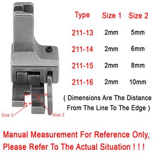 Double compensation Rising Pressher Foot avec guide pour faire des accessoires de machine à coudre industrielle de fabrication de poche à poche