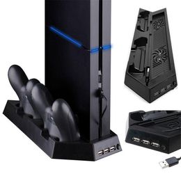 Dual Cooling Fan Vertical Stand Charging Station Game Controller Charger voor Sony PlayStation 4 PS4 Gamepad