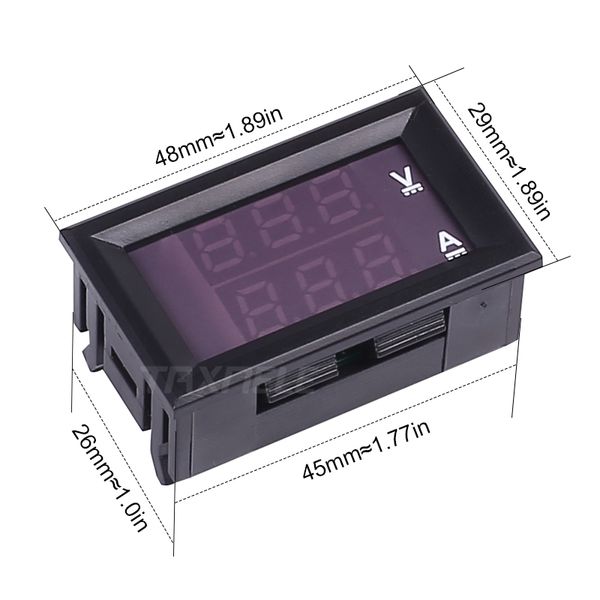 Medidor de medidor de amplificador de voltio digital dual DC 0-100V 50A 100A Voltméter Amperio Azule+Red Panel LED AMP Voltaje Voltaje Medidor