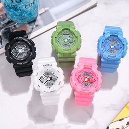 Dual exhibición multi funcional estilo deportivo y femenino reloj de moda tendencia de los estudiantes relojes electrónica reloj unicornio estudiante nocturna de marea de cumpleaños regal