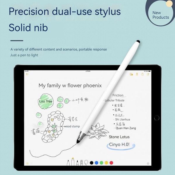 Nuevo estilo Lápiz óptico de precisión de doble punta para tableta con pintura android lápiz óptico de punta fina para teléfono móvil Apple Huawei lápiz capacitivo pantalla suave