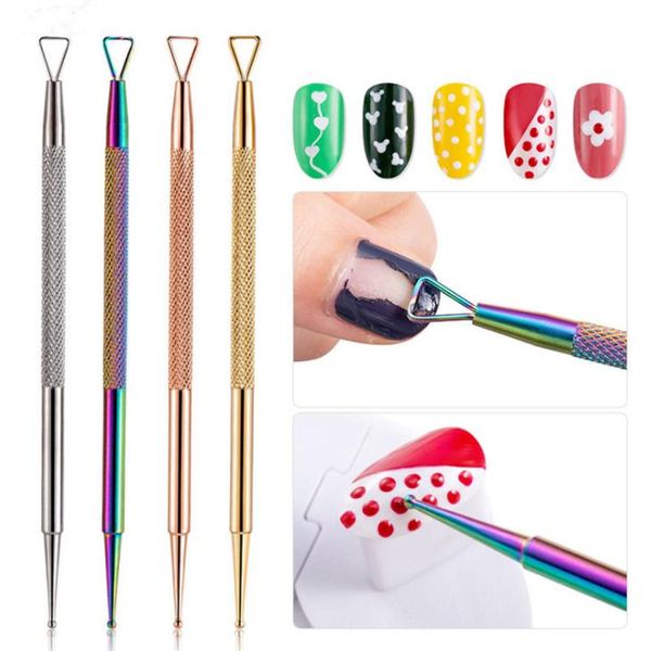 Remover en acier inoxydable à deux extrémités Remover Cuticule Pusher Manucure Professional Nail Art Care Tools Expédition rapide F3655