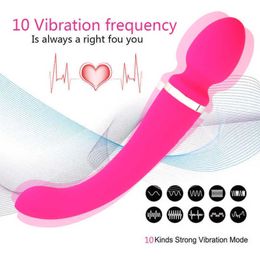Dual Head Soft Krachtige Wand Av-vibrators voor vrouwen Motor Dildo Vibrator Massager Clitoris Vagina Anus Stimuleren