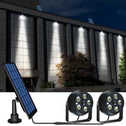Dual Head Solar Wall Lights Outdoor LED Landschap Spot Licht 2-in-1 Waterdichte zonne-energie Powered Spotlights Auto aan/uit