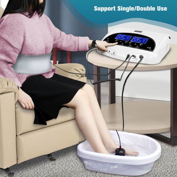 Máquina de desintoxicación de limpieza iónica Dual, masaje eléctrico, dispositivo de limpieza de células para pies, salón de baño de pies, Spa, masajeador muscular, cuidado de la salud corporal