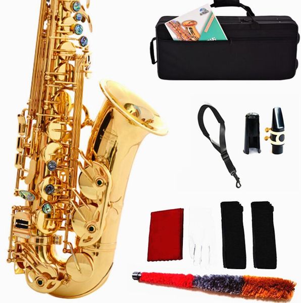 Kit débutant pour saxophone alto en laiton, embout buccal, sangle de cou, tige de chiffon de nettoyage, guide musical