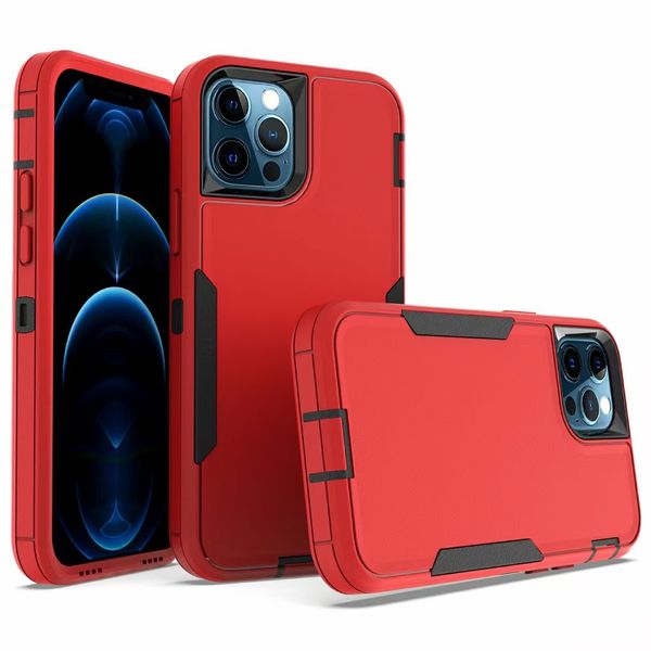 Estuche militar de doble capa a prueba de golpes para iPhone 14 13 12 Pro Max 11 7 8 Protección de cuerpo completo para servicio pesado Cubierta protectora para teléfono celular resistente, resistente y duradera