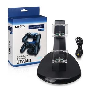 Dubbele LED USB Charger Dock Cradle Station Stand voor Sony PlayStation 4 PS4 Controller Charging Game Game Wireless Controller Cons8174306