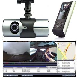 Dual Lens GPS Camera HD Auto DVR Dash Cam Videorecorder G-Sensor Nachtzicht 2703