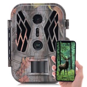 Dual Lens Trail Camera 36MP 4K Bewegingsgeactiveerde Wildlife Jachtcamera Geen Gloed Nachtzicht Wildlife Scouting Camera 240126