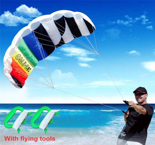 Doues lignes Parafoil Kite Flying Tools Ligne Power Traid Sailing Kitesurf Rainbow Outdoor Toys Sports Beach Stunt Kites5651425