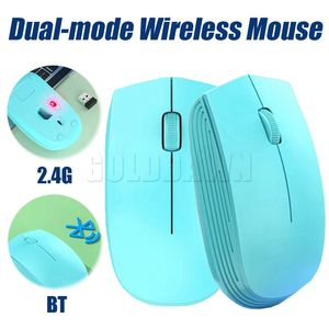 Modo dual Bluetooth 2.4Ghz Ratones inalámbricos Recargable Morandi Mouse Mini Ergonomic Quiet Click Mouse para computadora PC Laptop con paquete minorista