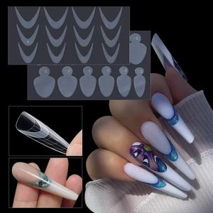 Formes à ongles doubles moules français autocollants réutilisables en silicone doux coussinets de silicone pour l'ongle Gel Extension