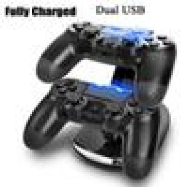 DUAL nueva llegada LED USB ChargeDock estación de acoplamiento soporte para controlador de juego inalámbrico Playstation 4 Charger3159430