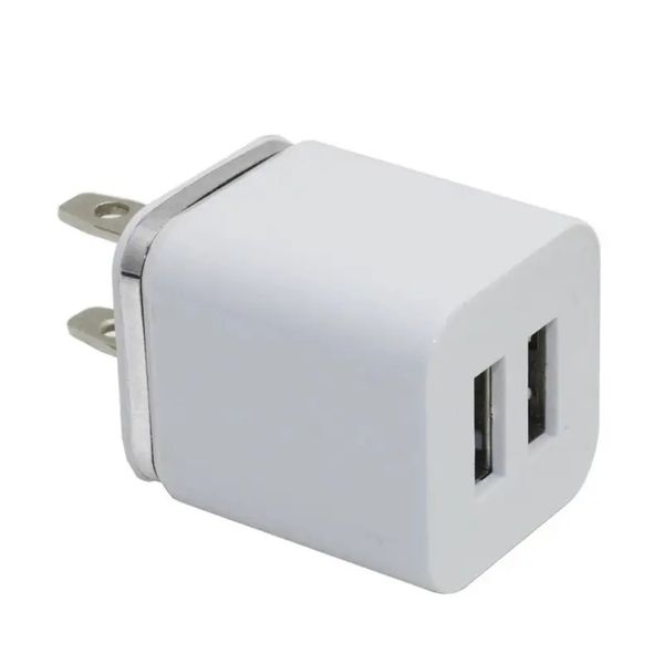 Adaptateur double port chargeur de téléphone 2.1A chargeur mural USB voyage prise américaine ou prise ue pour tous les téléphones intelligents