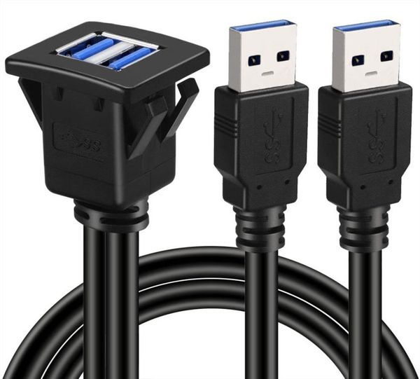 Cable de extensión de montaje de lavado de 30 paneles de doble puerto USB con paneles de extensión de montaje en bote para el camión de automóviles 3ft3747278