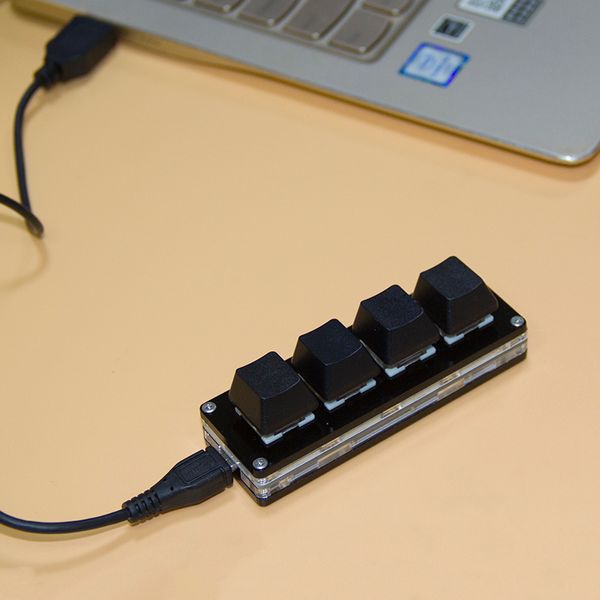 Double ports Type C et Micro USB Mini clavier de jeu Programmable bricolage clavier mécanique clavier Macro touche de raccourci personnalisée