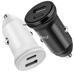 Caricabatteria da auto USB C a doppia porta 12W 2.4A Mini portatile Tipo C Caricabatterie da auto per veicolo Adattatori per Iphone 13 14 15 Pro Samsung S23 S24 Utral Htc Android M1