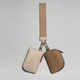 Bolsa doble bolsa de Yoga cremallera desmontable alrededor de la pulsera cartera llavero portátil monedero Mini bolsillo para monedas para mujer