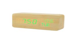 Réveils en bois à double puissance, affichage LED, horloge numérique avec calendrier, secondes, température, semaine, xyzTime1737160