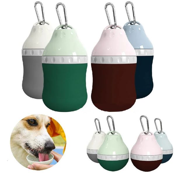 Bouteille d'eau à double usage pour animaux de compagnie chat et bol de chiens portable fuite de la fuite de boisson Bouteille pliable pour animaux de compagnie petits et grands chiens en randonnée 240428