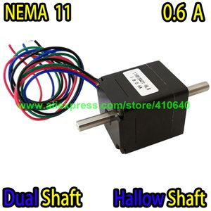 DUBBELE AS EN HOLLE AS Nema11 Stappenmotor 11HY3401-HLS 0.6 A 5.5 N.cm Koppel Gelden voor Mounter of Dispenser of Printer