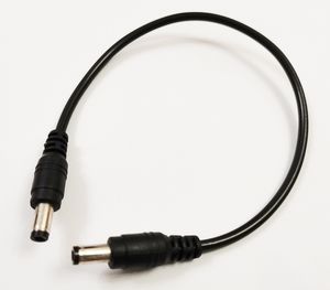 CCTV-kabels, Dual Rechte DC 12V Power 5.5 * 2.5mm Mannelijke Plug M / M Connector Verlengkabel ongeveer 30cm / 10pcs