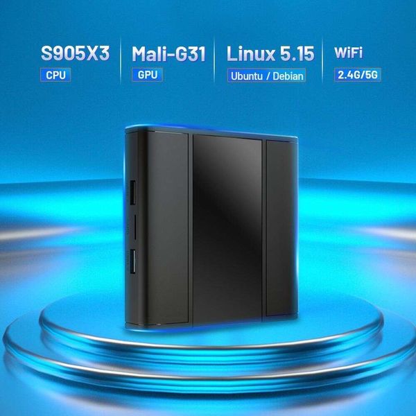 Double système S905 X3 Network Media Player TV Smart Box Box 2 Go RAM 64 Go ROM Quad Core 1080p Enregistrement USB