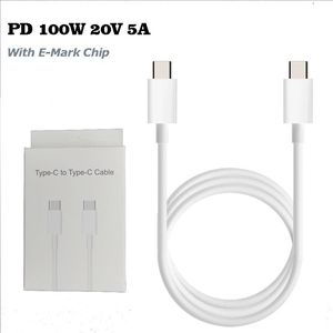 Câble USB double Type C à type C 100W 5A PD, câble de charge rapide avec puce E mark, pour Macbook, Samsung, Huawei, Xiaomi