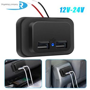 Double prise de chargeur de voiture USB 12V/24V 3.1A répartiteur de charge adaptateur secteur pour moto camping-car camion ATV bateau RV