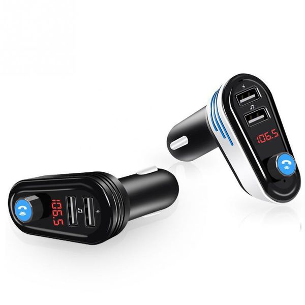 Carga USB dual con mini reproductores multimedia inalámbricos para coche con llamadas manos libres