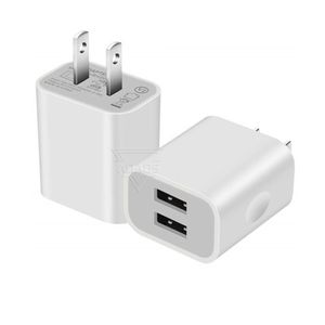 Bloque de carga USB dual 2 puertos Cargador de pared rápido Adaptador de cargador de energía de viaje para teléfono UE EE. UU. Para iPhone Samsung Smartphones6543214