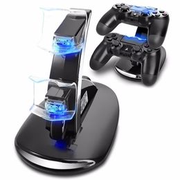 USB Dual Gamepad Charger Controller Game Controller Voeding Laadstation Stand voor Sony PlayStation 4 PS4 Hoogwaardig snel schip