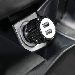 Dual-USB Port Fast Charging Car Charger Halming Hammer Design pour aider à casser les fenêtres en cas d'urgence avec des strass Bling Crystal
