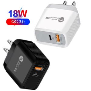 QC3.0 chargeur rapide type c 18W 12W 20W PD USB C chargeurs muraux adaptateur ue US UK pour IPhone 12 13 14 Samsung Htc PC téléphone Android