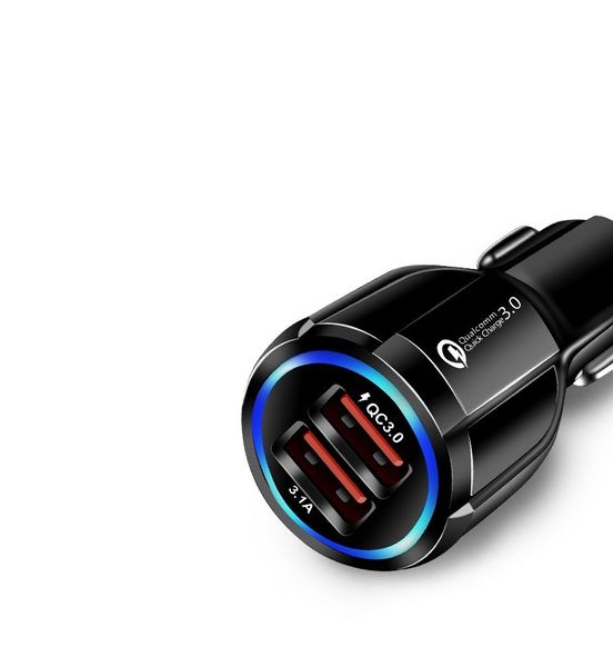 Adaptador dual USB QC3.0 12V 3.1A para cargador de coche de teléfono celular Android