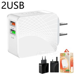 Double adaptateur mural USB, chargeur de téléphone 2,1 a EU/US/UK, adapté pour smartphone iphone Samsung