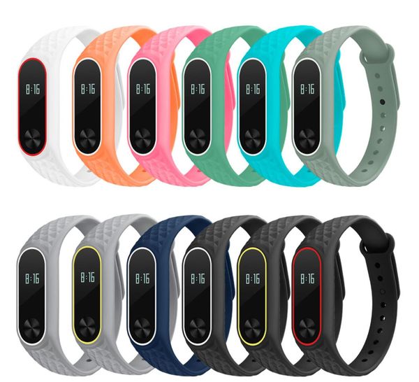 Dualcolor avec motif 3D coloré Silicone poignet Miband 2 bracelet de remplacement pour Xiaomi Mi Band 2 bracelet