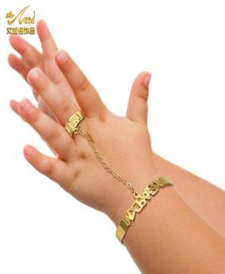 Dubai Bangles Baby Bracelet Jewelry Gold 24k Kids Born Boys Boys African Arabe Cuff Luxury Wedding Chain de mariage Girls Bangle3985921