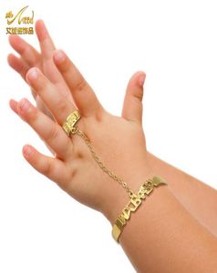 Dubaï bracelets bébé Bracelet bijoux or 24K enfants nés garçons africain arabe manchette luxe mariage chaîne anneaux filles Bangle4806373