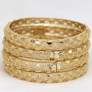 Bracelets de Dubaï pour femmes fille strass bijoux plaqué or 14 carats Afrique luxe bracelets arabes saoudiens Habesha cadeau de mariée indienne 220411