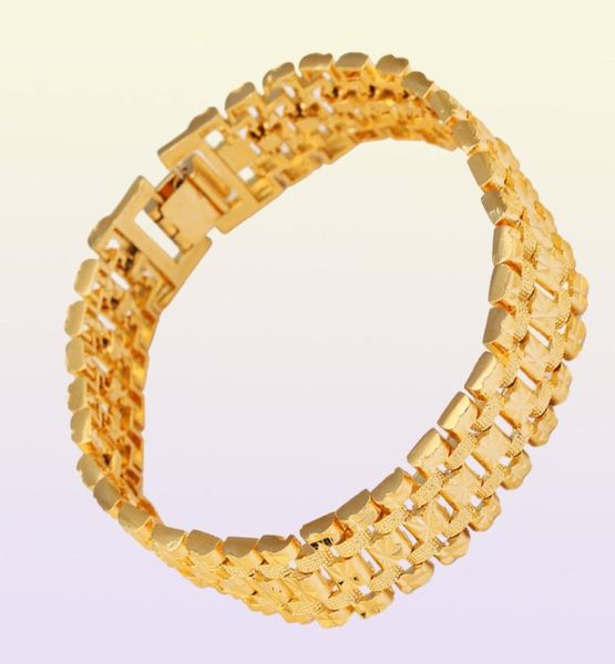 Bracelet en or de dubaï pour hommes, bijoux de couleur or, cadeaux de vacances, chaîne de 16mm de large, fait à la main, 9364872