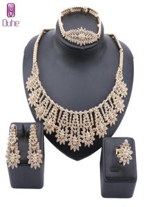 Dubai Gold Color Crystal S Jewelry Sett Nigerian Wedding Collier Jewellry Set Bracelet Bing Bing Set1776956