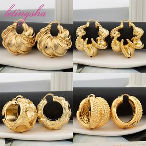 Pendientes de aro de lujo chapados en oro de Dubai, colección de pendientes de moda indios nigerianos africanos, joyería de boda para mujer, regalos de fiesta 240227