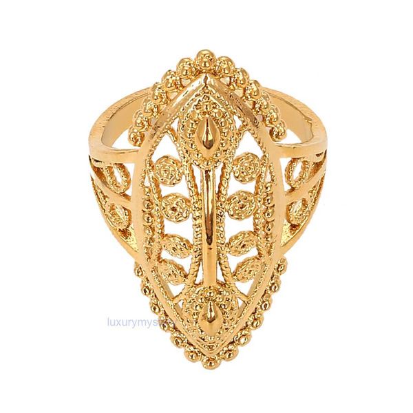 Dubai Golden Band anneaux Gold Couleur Engagement réglable Afrique africain Nigérian Design Men Men Finger Ring pour les femmes