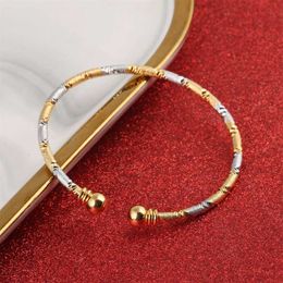 Dubai India Charm Leuke Armband voor Vrouwen Gouden Kralen Bangle Meisjes Vrouwen Hand Sieraden Arabische Gift Q0719