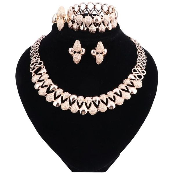 Ensembles de bijoux dubaï pour femmes perles africaines Ensemble de bijoux de bijoux Indian Ethiopian Jewelry Collier Collier Oreilles Set2288902