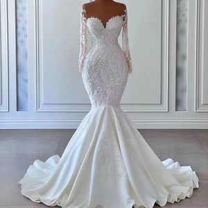 Dubai Plus Size Mermaid Wed Dress Chapel Train Sweetheart Crystal Vestido de Novia Diamond Appliqued Beach Boho Bridal Wedding Togels Custom Made 403