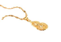 Dubaï Real 18 K Jaune Fine G F Gold Femmes Pendante Collier de pension